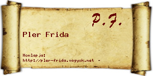 Pler Frida névjegykártya